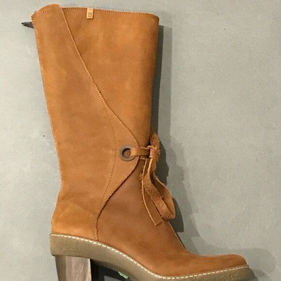 EL NATURALISATA HIGH HEEL BROWN/TAN LEATHER BOOT - Picture 2 of 3